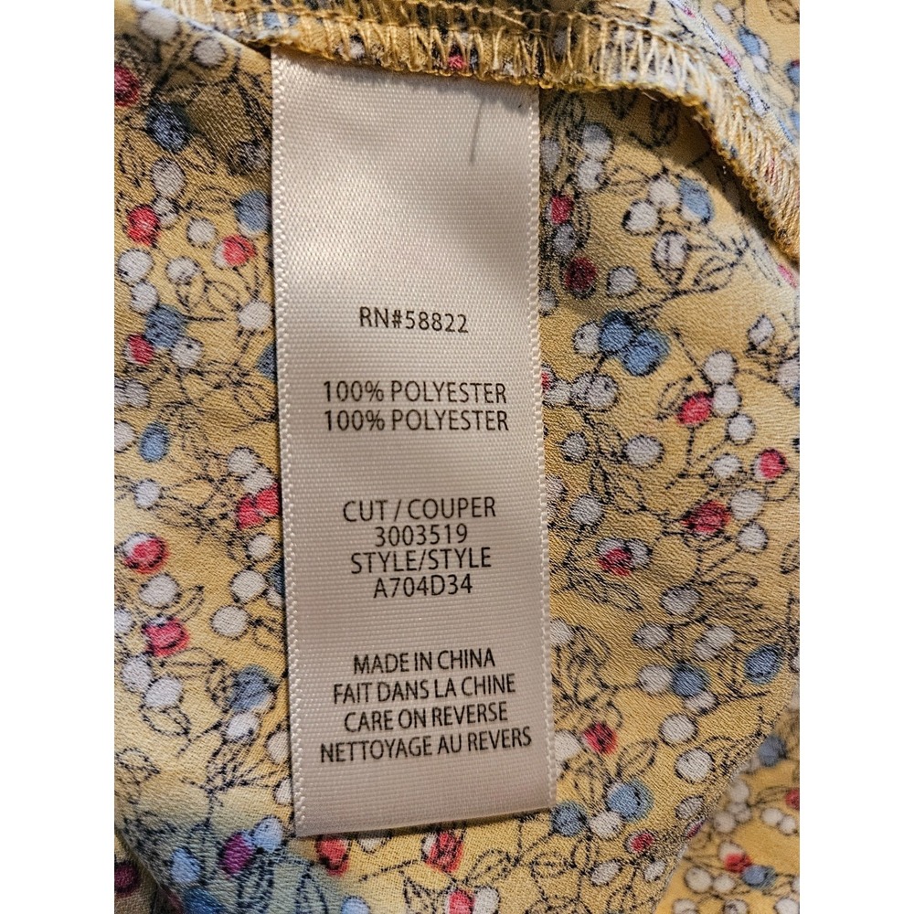 Max Studio Yellow Ruffle Wrap Blouse, Size L - Picture 5 of 6